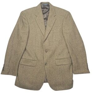 Chereskin VTG Camel Hair Blend Blazer Sport Coat Brown Check Sz 40R